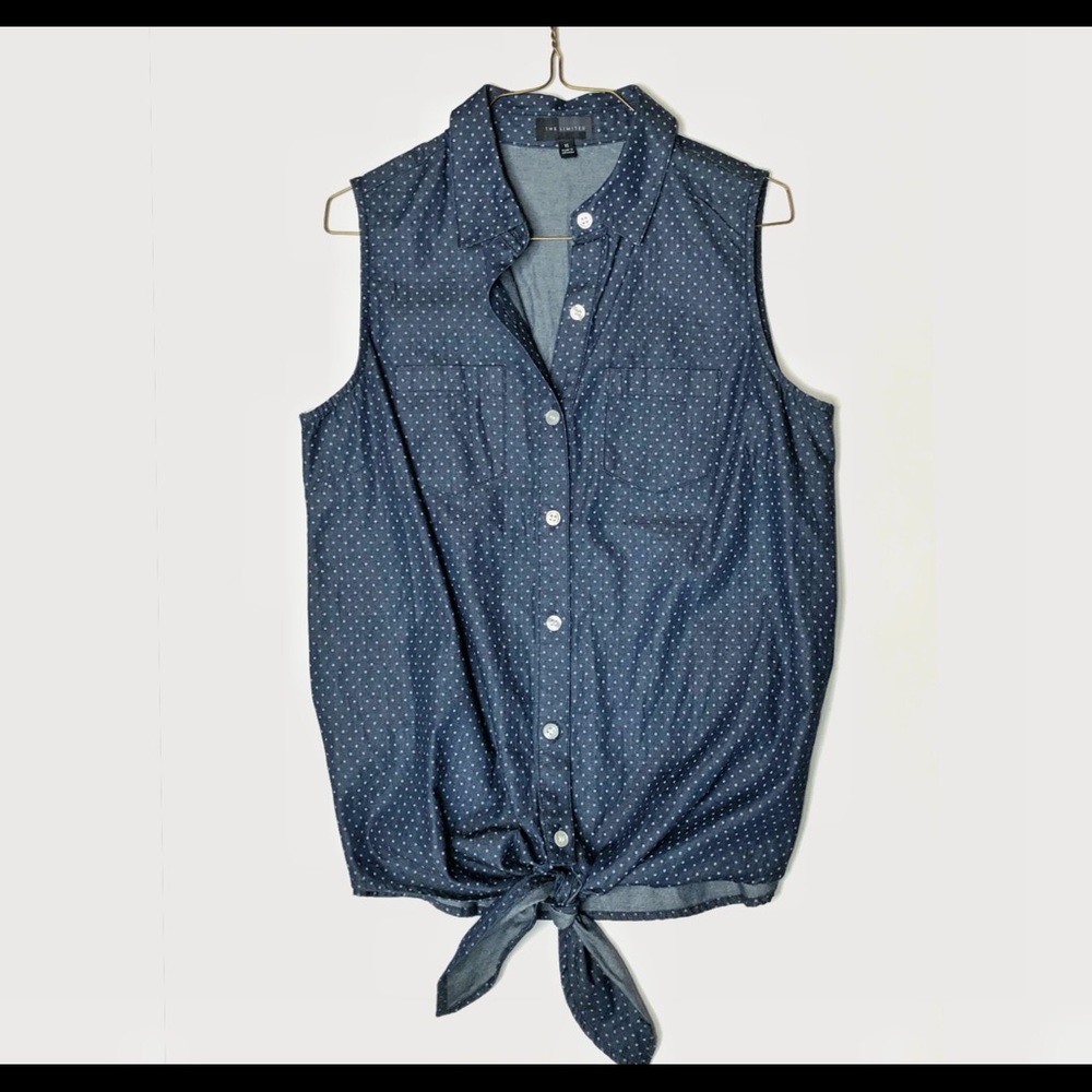 THE LIMITED | Polka Dot Tie Front Tank